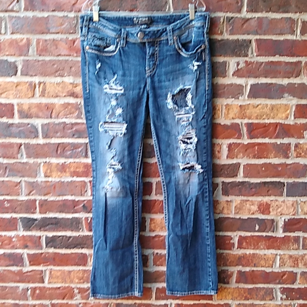Silver Tuesday distressed torn jeans size 14/L33